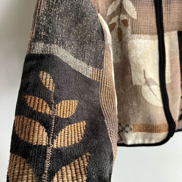 Vintage Coldwater Creek Tapestry Leaf Jacket Y2K 90s Boho Artsy Coat M - Picture 3 of 6